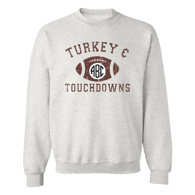 Monogrammed 'Turkey & Touchdowns' Crewneck Sweatshirt