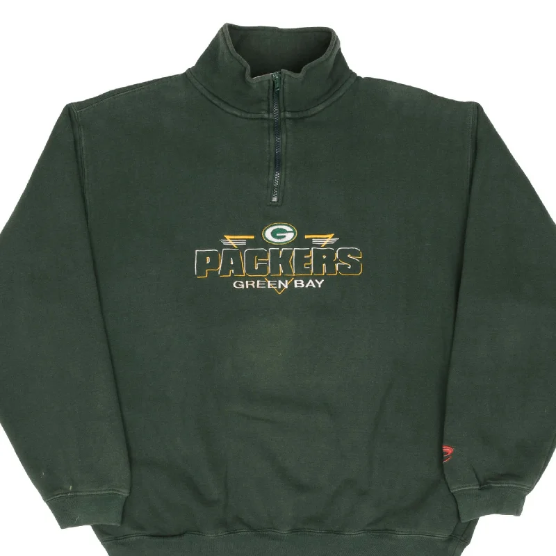 VINTAGE NFL GREEN BAY PACKERS QUARTER ZIP SWEATSHIRT 1990S SIZE LARGE