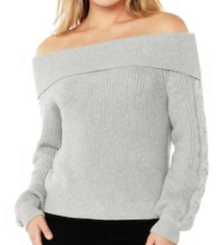 Off The Shoulder Top In Heather Grey