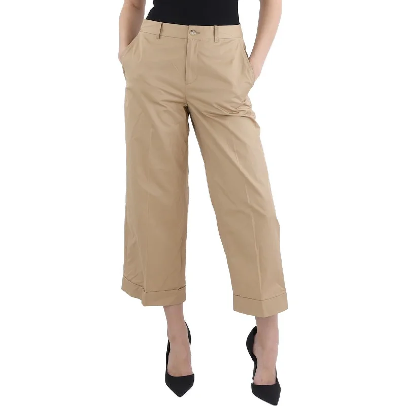 Womens Cropped Pleated Cropped Pants