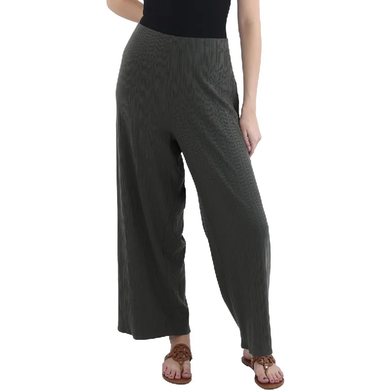 Womens Wide Leg Ribbed Wide Leg Pants