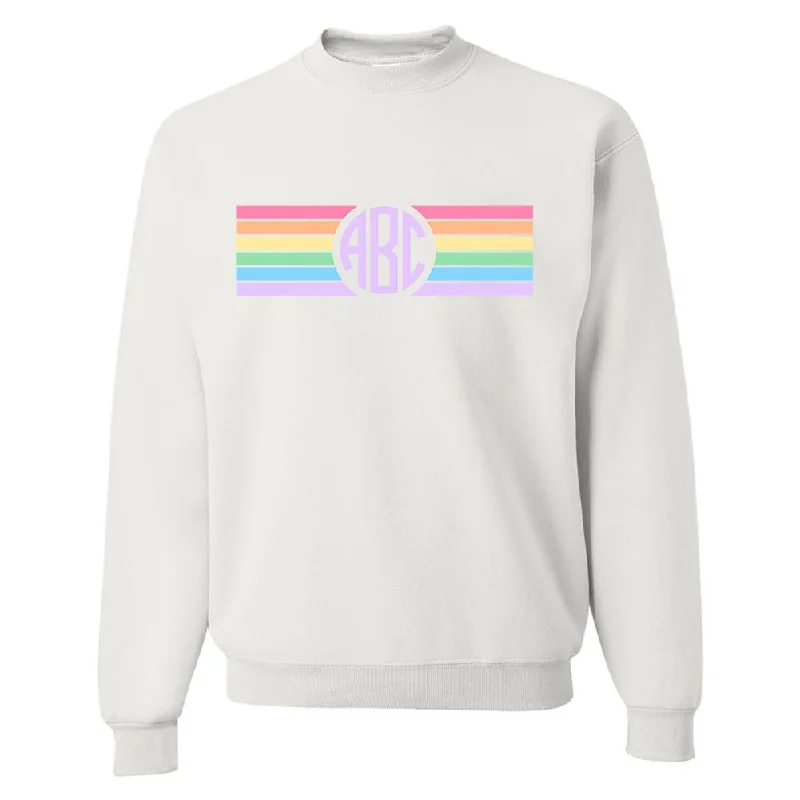 Monogrammed 'Rainbow Striped' Crewneck Sweatshirt