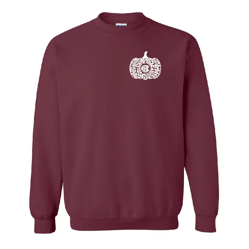 Monogrammed Leopard Pumpkin Crewneck Sweatshirt