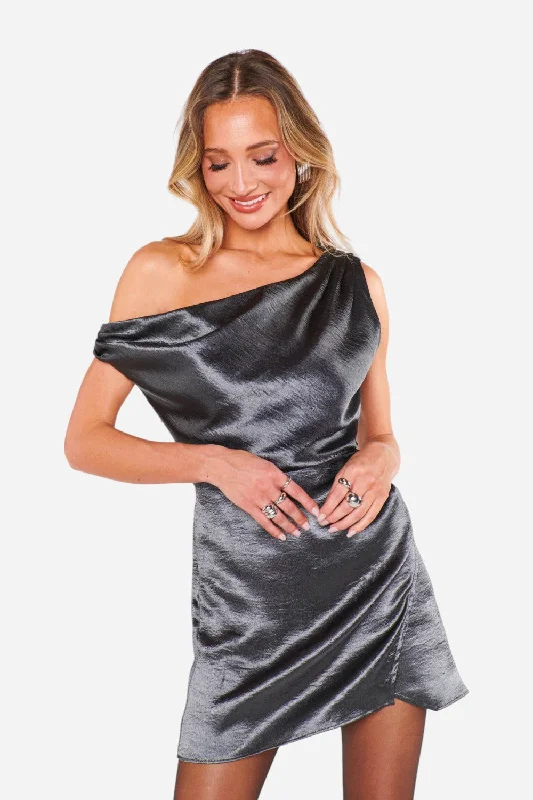 Show Me Your Mumu Jodie Mini Dress in Gunmetal