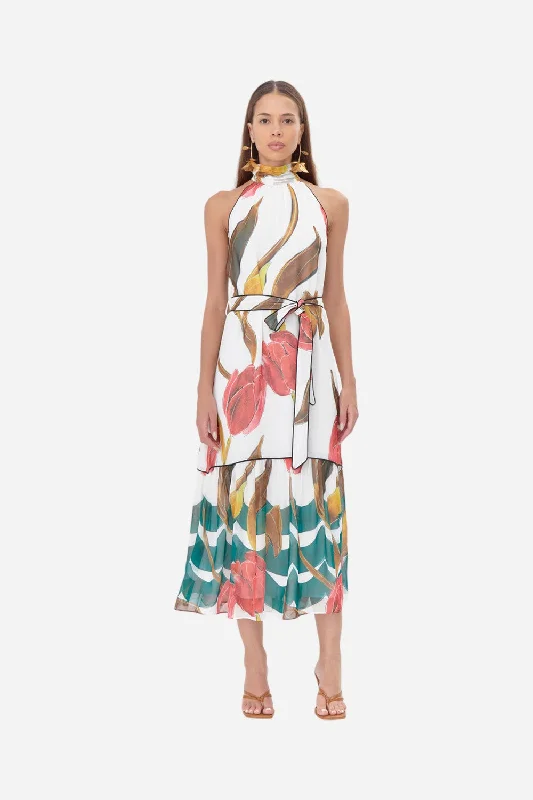 Adelyn Rae Maisy Printed Tiered Maxi Dress