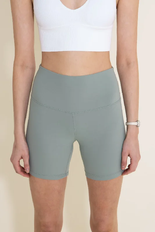 Love Tree Biker Shorts for Women in Green | 6737PH-OLIVE STONE