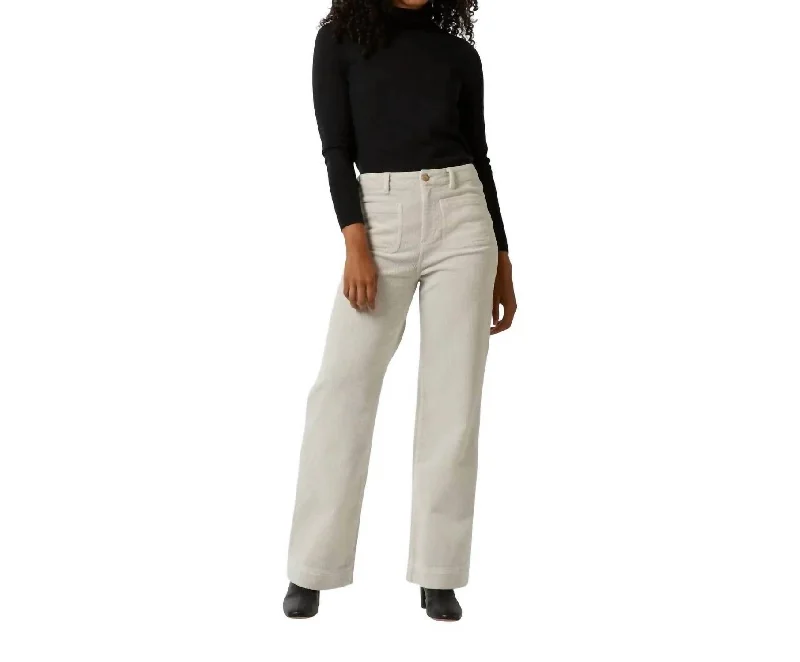 Coco Patch Pocket Jean In Stone Stretch Cord