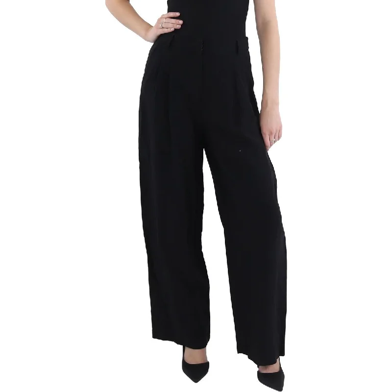 Womens Woven Pleated Dress Pants