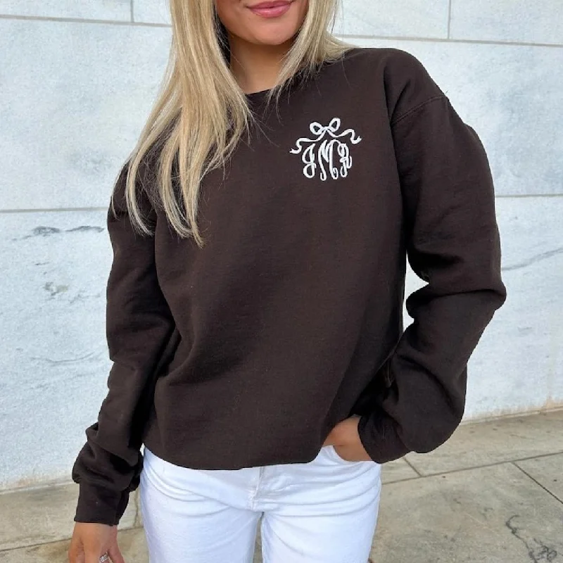 Monogrammed 'Bow' Crewneck Sweatshirt