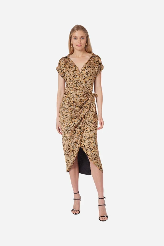 Gilner Farrar Kali Dress in Gold Dusted Print