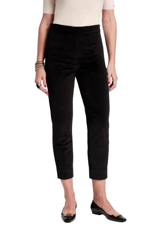 Lucy Velvet Pant In Black