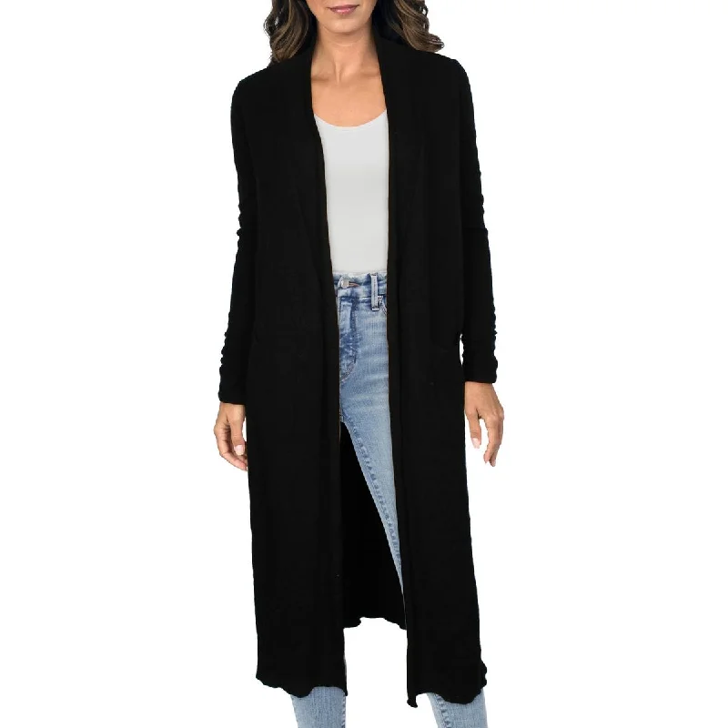 Womens Solid Long Duster Sweater