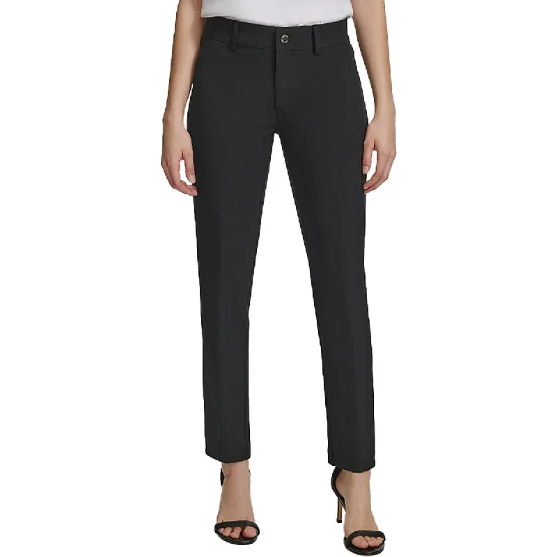 Womens Pocket Solid Skinny Pants