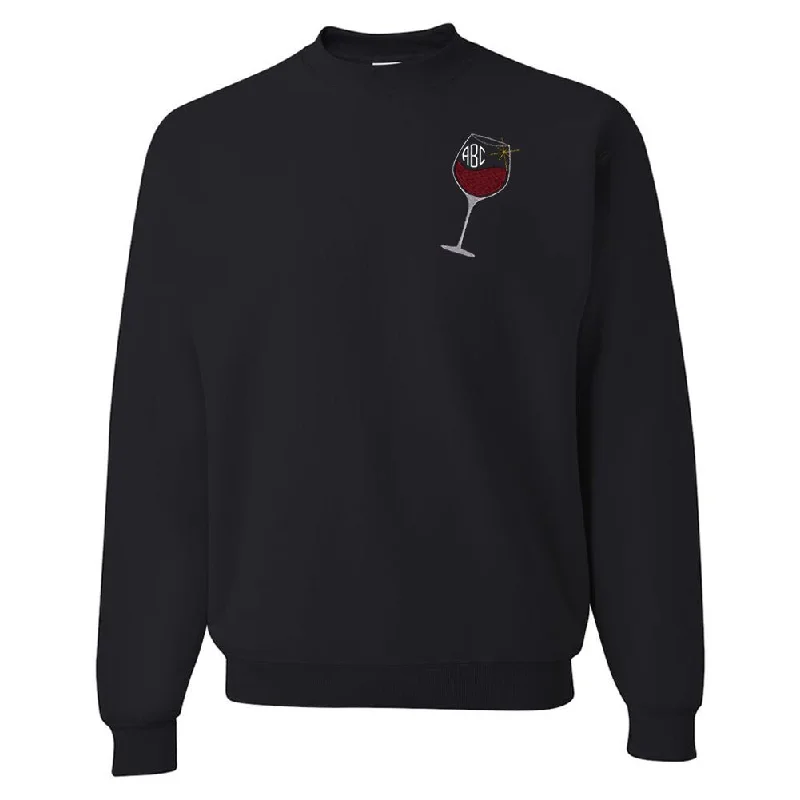 Monogrammed Wine Glass Crewneck Sweatshirt