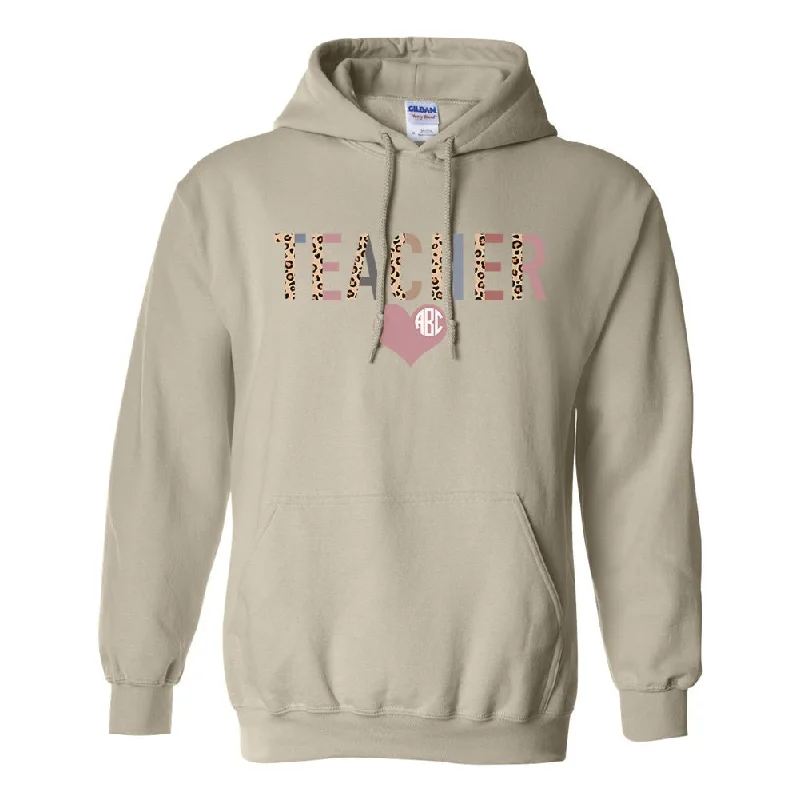 Monogrammed 'Leopard Teacher' Hoodie