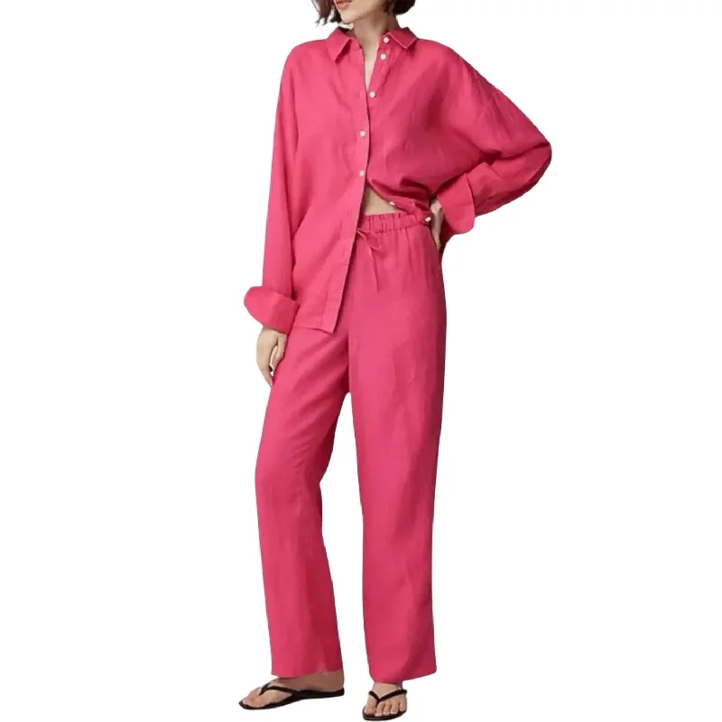 Linen Soleil Pant In Pink