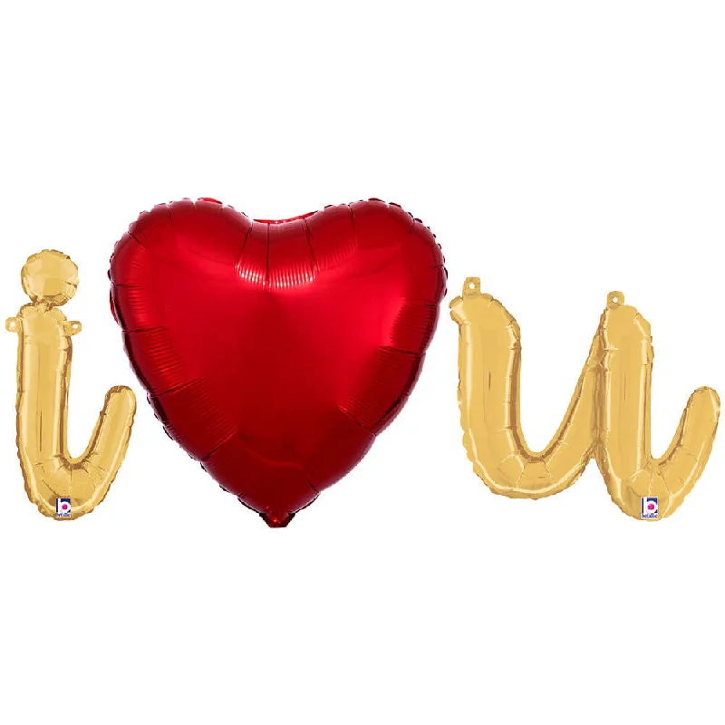 I (HEART) U - BETALLIC SCRIPT LETTERS KIT (AIR-FILL ONLY)