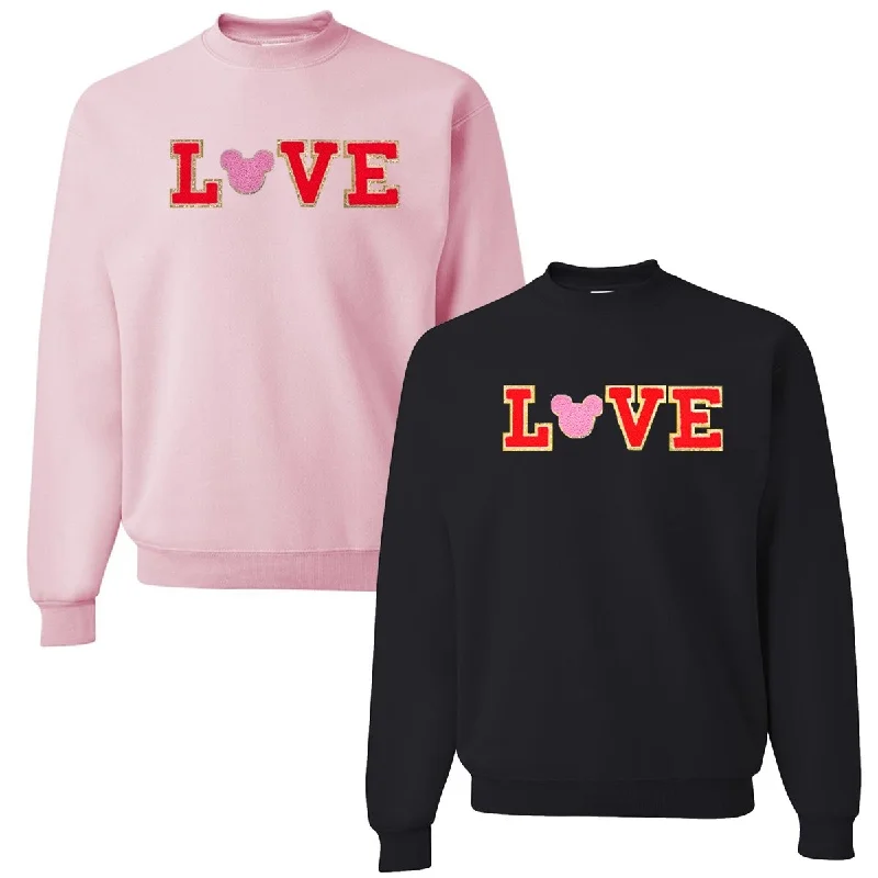 Mickey Love Letter Patch Crewneck Sweatshirt