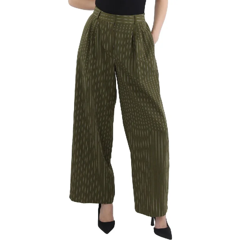 Womens Pleated Business Wide Leg Pants