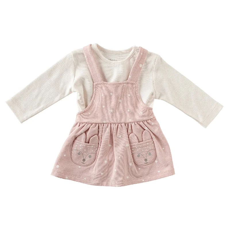 Pink Deer Pinafore Dress