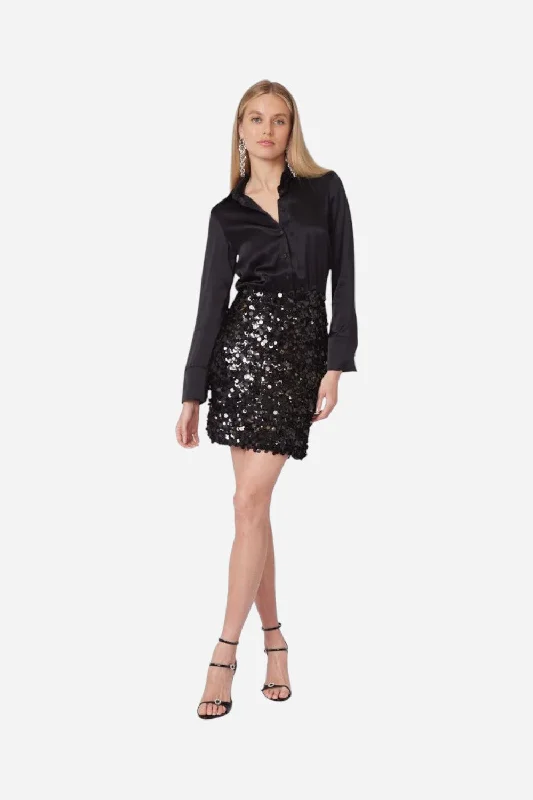 Gilner Farrar Addison Dress in Black Paillets