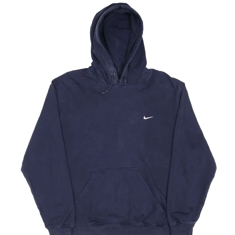 VINTAGE NIKE CLASSIC SWOOSH NAVY BLUE HOODIE SWEATSHIRT 2000S SIZE XL