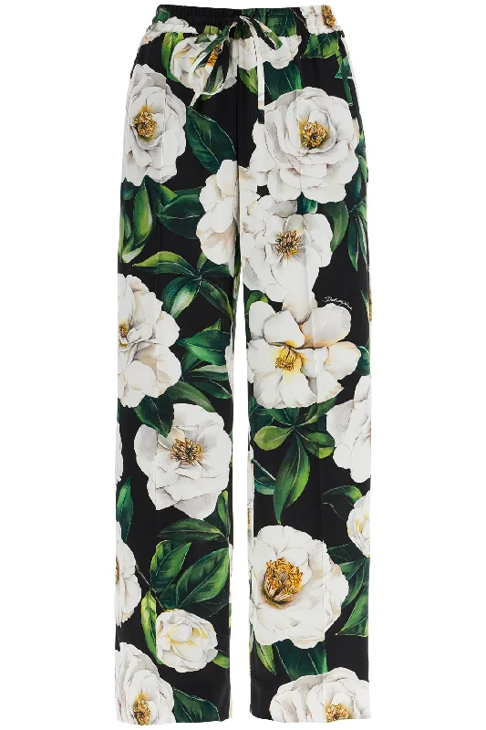 Dolce & Gabbana Women's  Silk Pants With Floral Pattern