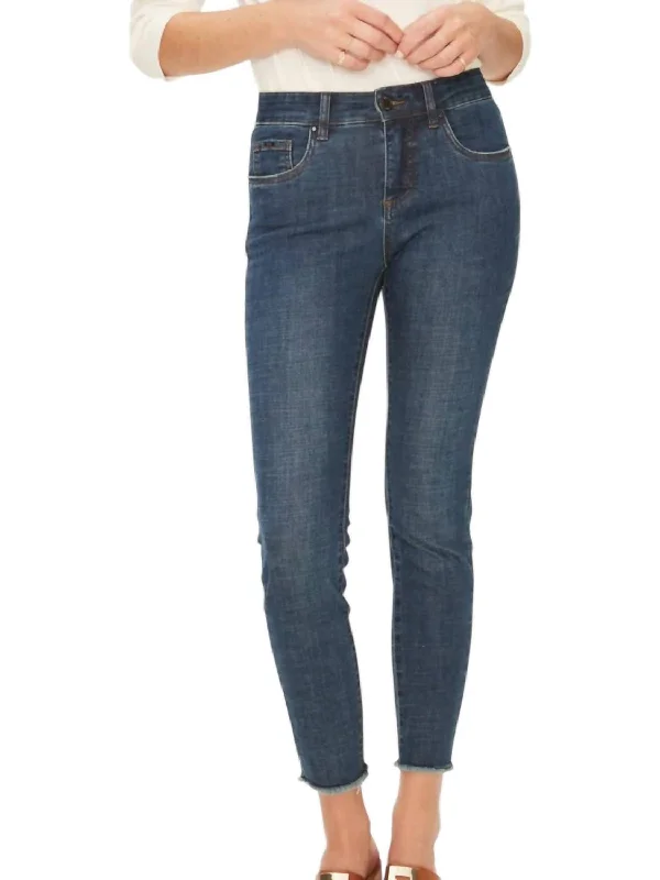 Christina Slim Ankle Jeans In Dark Wash