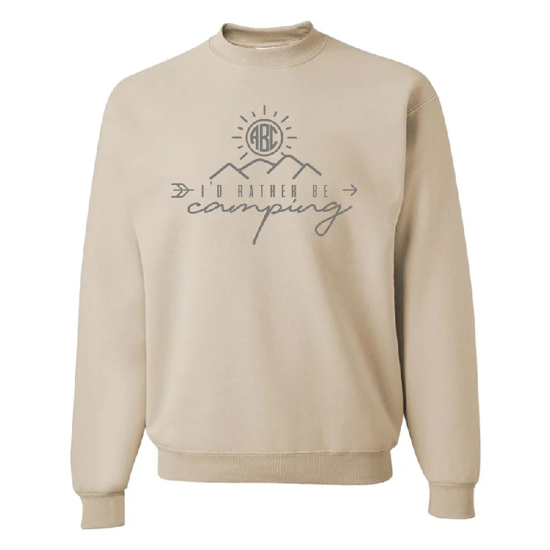 Monogrammed 'I'd Rather Be Camping' Crewneck Sweatshirt