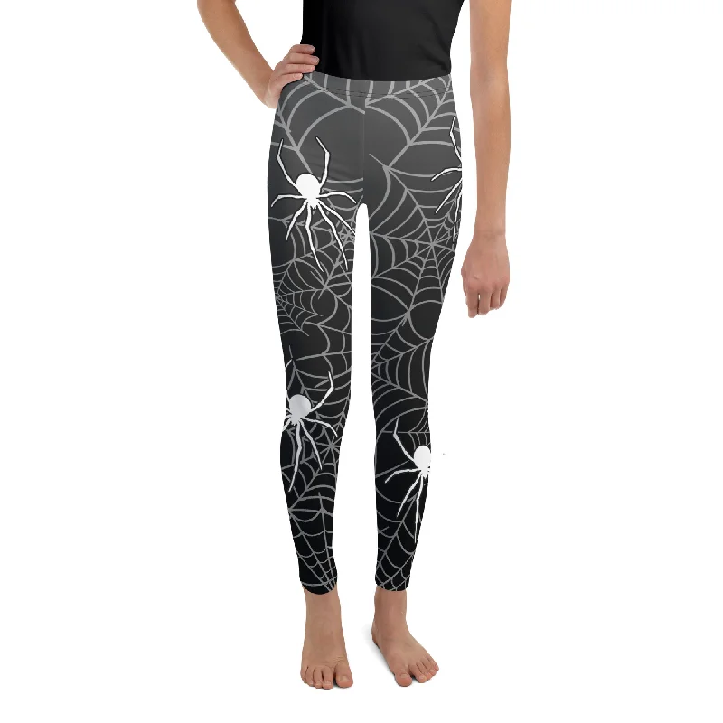 Halloween Spiderwebs Youth Leggings