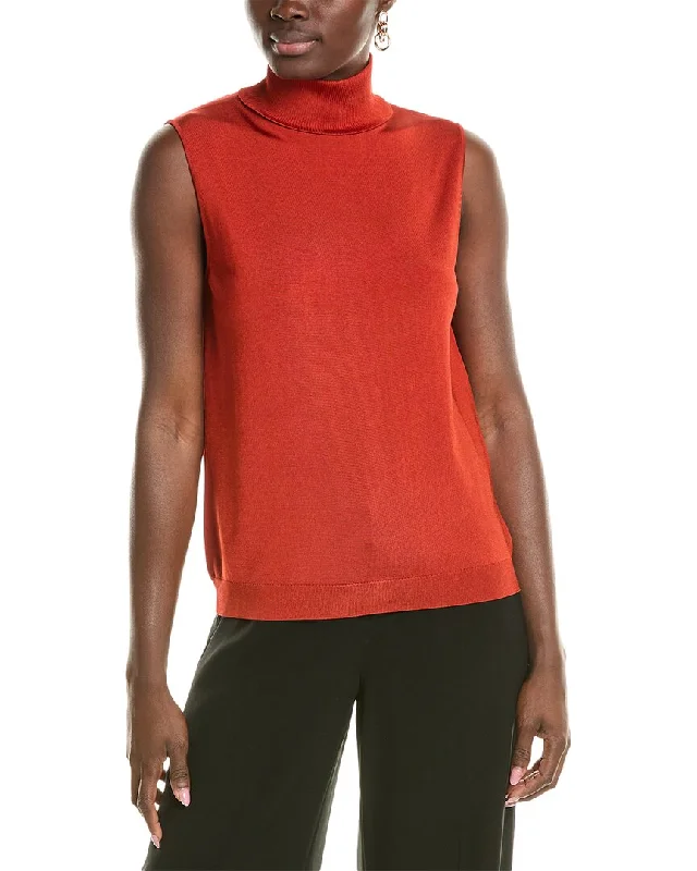 Lafayette 148 New York Sleeveless Turtleneck Shell