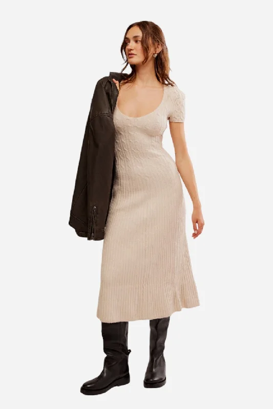 Free People Madsen Midi Oatmilk