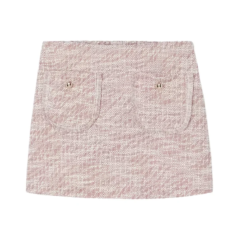 Pink Rose Tweed Skirt