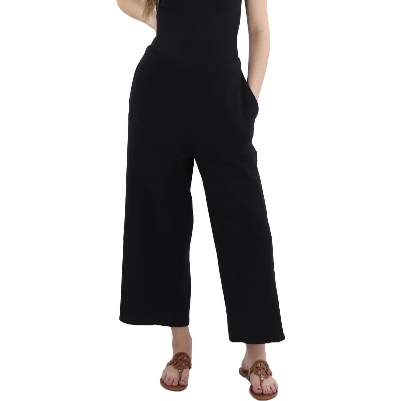 Womens Wide Leg Comfy Cropped Pants