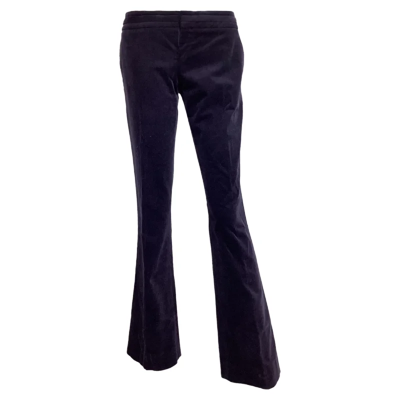 Gucci Buckle Detail Bell Pants in Violet Corduroy