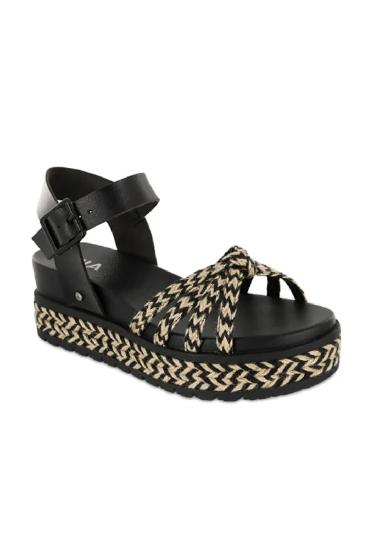 MIA Kehlani Rope Platform Sandals for Women in Black | MH2370-BLACK/NATURAL