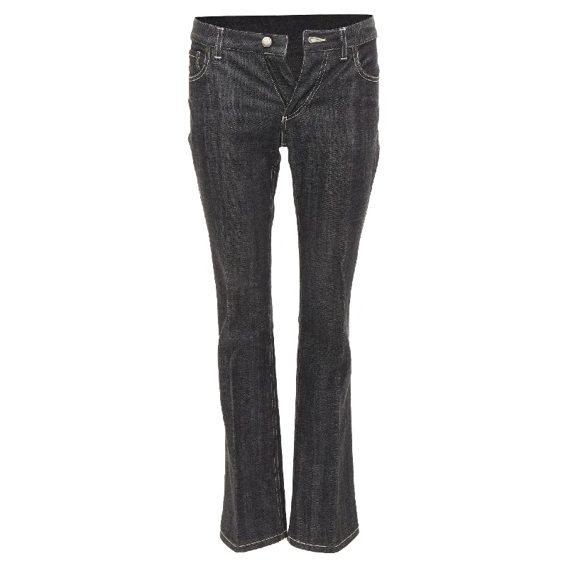 Louis Vuitton inventeur toile denim logo bootcut jeans