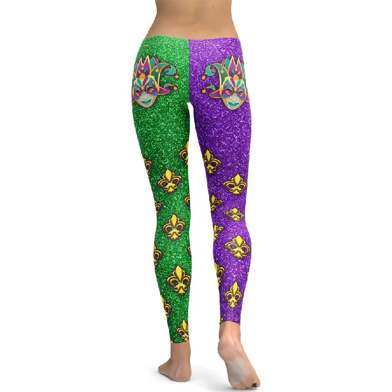 Mardi Gras Mask Leggings