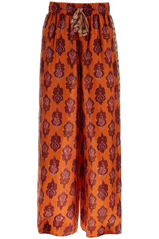 Zimmermann Women's High Waist Wide Leg Ikat Print Silk Pants