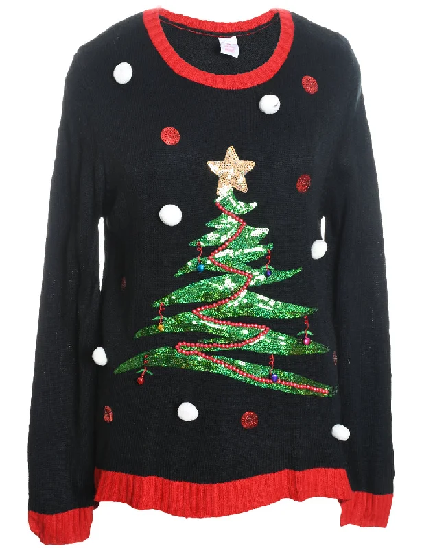 Black Christmas Jumper - L