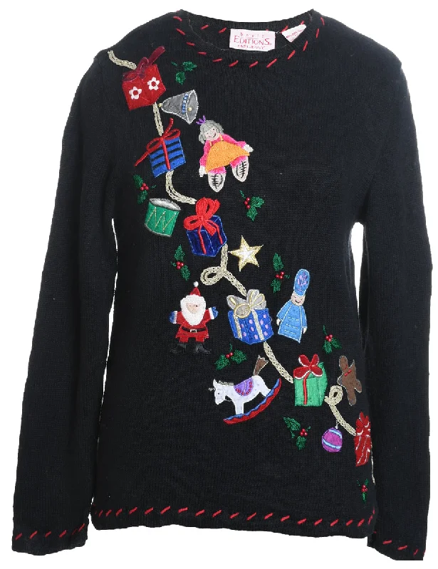 Black Christmas Jumper - M