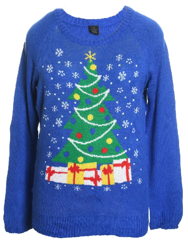 Blue Christmas Jumper - XL