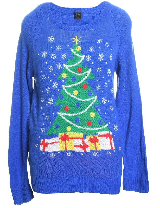 Blue Christmas Jumper - XL