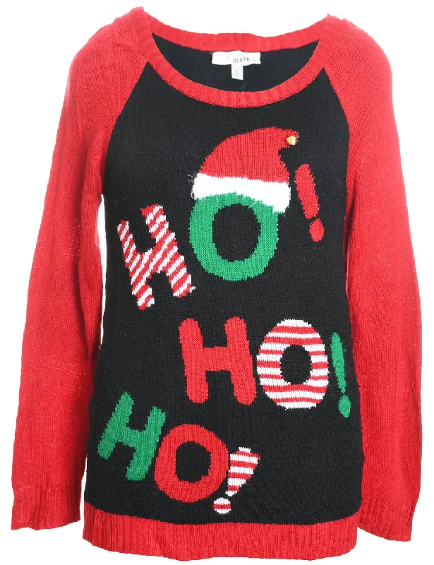 Festive Print Christmas Jumper - L