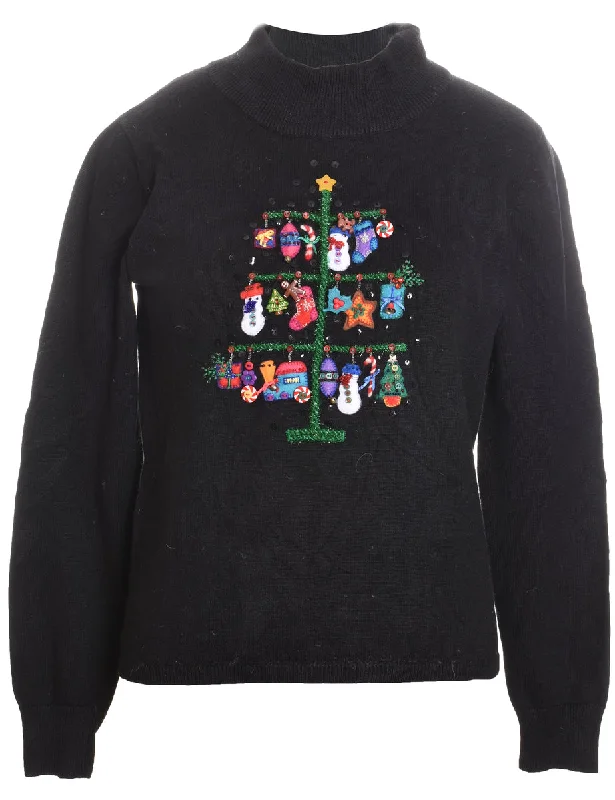 Festive Print Christmas Jumper - M