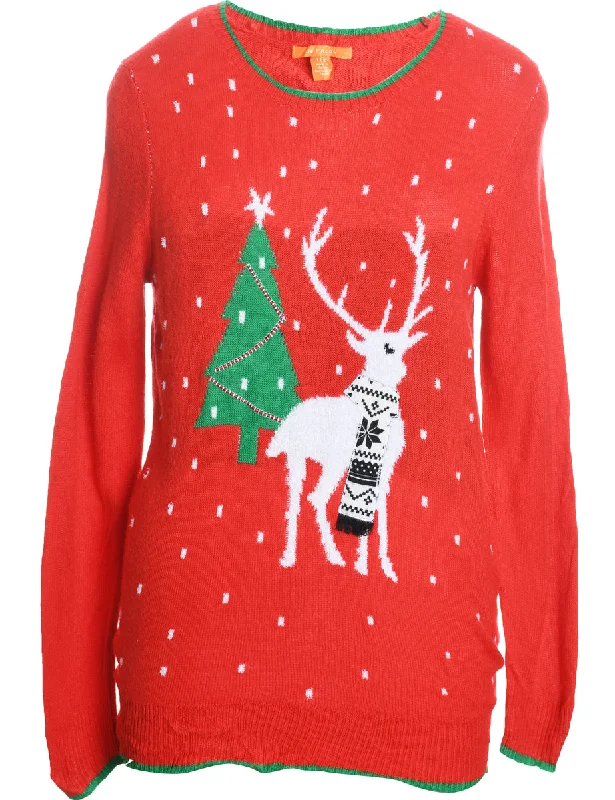 Red Christmas Jumper - L