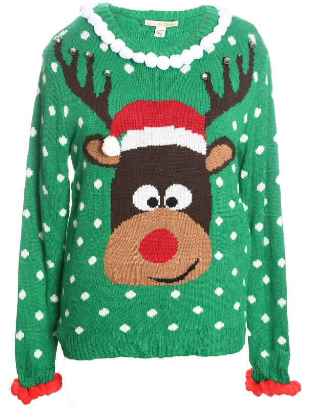 Reindeer Christmas Jumper - M