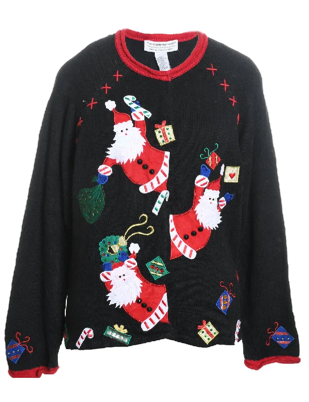 Santa Claus Christmas Cardigan - L