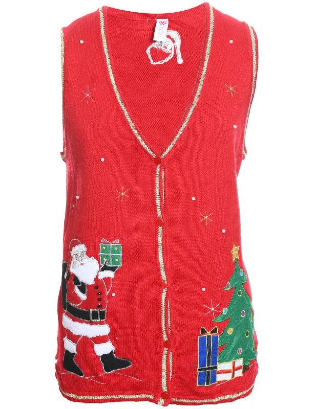 Santa Claus Christmas Sweater Vest - L