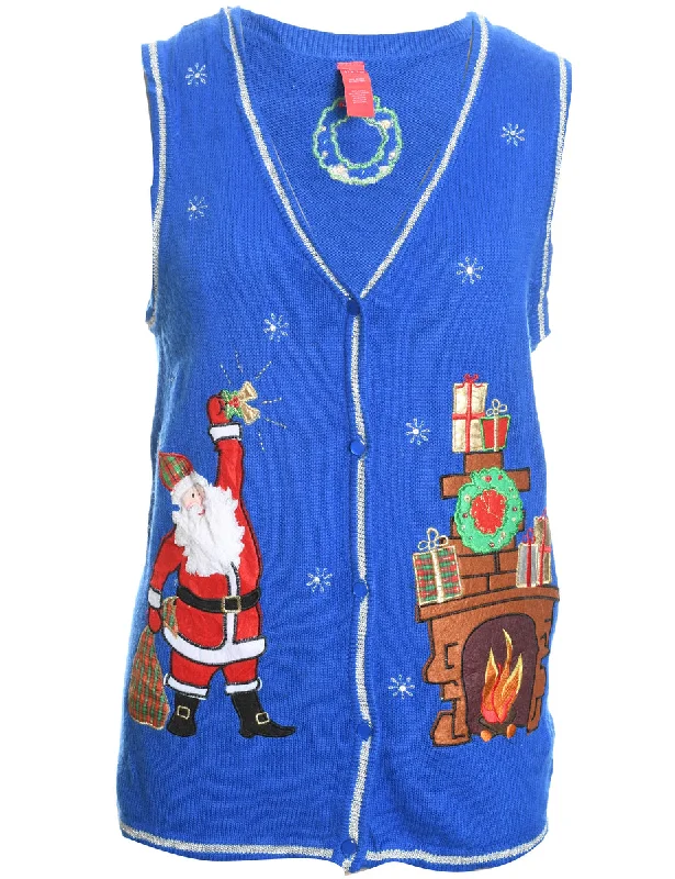 Santa Claus Christmas Sweater Vest - L